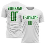 Grass Green Sublimation Jersey Soccer Custom White Uniform