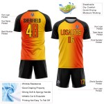 Yellow-Black Soccer Fashion Gradient Uniform Sublimation Orange Custom Jersey