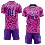 Soccer Sublimation Jersey Purple-White Uniform Skin Custom Snake Pink Soccer Sublimation Jersey Purple-White Uniform Skin Custom Snake Pink