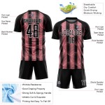 Uniform Abstract Black Pink-White Medium Custom Soccer Network Jersey Sublimation Uniform Abstract Black Pink-White Medium Custom Soccer Network Jersey Sublimation