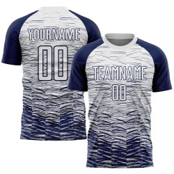 Jersey Navy White Soccer Sublimation Uniform Custom