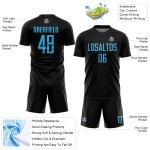 Uniform Blue Black Custom Jersey Sky Sublimation Soccer Uniform Blue Black Custom Jersey Sky Sublimation Soccer