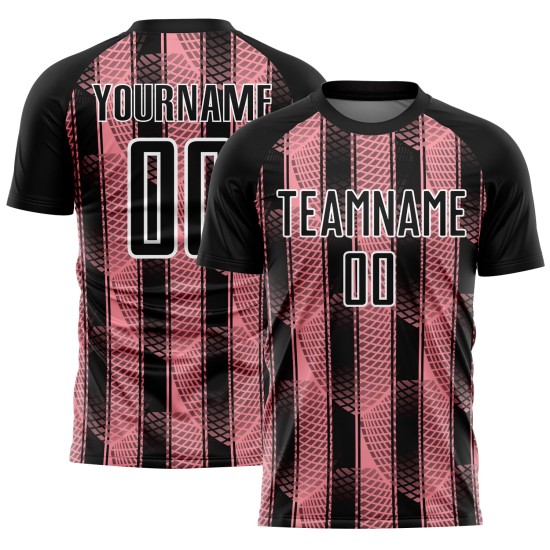 Uniform Abstract Black Pink-White Medium Custom Soccer Network Jersey Sublimation Uniform Abstract Black Pink-White Medium Custom Soccer Network Jersey Sublimation