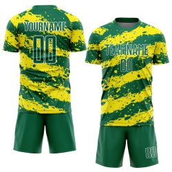 Light Green Kelly Jersey Soccer Splash Sublimation Custom Uniform Yellow-White