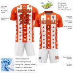 Stars Jersey Orange Stripes And Soccer Sublimation Custom Uniform Black-White