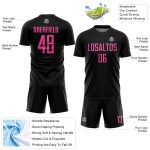 Jersey Pink Black Soccer Custom Sublimation Uniform