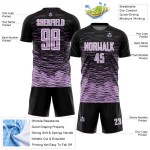 Custom Sublimation Jersey Light Soccer Line Black Purple-White Uniform