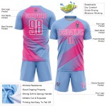 Light Jersey Sublimation Line Custom Uniform Soccer Blue Pink-White
