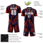 Jersey Soccer Sublimation Black White-Orange Custom Uniform