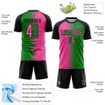 Sublimation Gradient Fashion Jersey Pink-Black Custom Soccer Grass Green Uniform