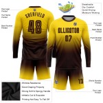 Long Uniform Gold Custom Brown Sleeve Fashion Sublimation Jersey Fade Soccer Long Uniform Gold Custom Brown Sleeve Fashion Sublimation Jersey Fade Soccer