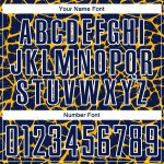 Gold-White Abstract Splash Uniform Navy Network Sublimation Soccer Jersey Custom Gold-White Abstract Splash Uniform Navy Network Sublimation Soccer Jersey Custom