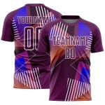Shapes Jersey Soccer White Purple Sublimation Geometric Uniform Custom