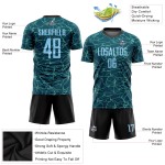 Jersey Teal Sublimation Custom Soccer Blue-Black Uniform Light Jersey Teal Sublimation Custom Soccer Blue-Black Uniform Light