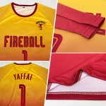 Soccer Jersey Long Fashion Fade Crimson Gold Sublimation Custom Sleeve Uniform Soccer Jersey Long Fashion Fade Crimson Gold Sublimation Custom Sleeve Uniform