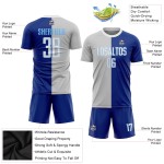 Royal Uniform Split Custom Sublimation Fashion Soccer Jersey White-Gray