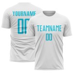 White Soccer Lakes Jersey Sublimation Uniform Custom Blue