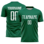 Custom Uniform Sublimation Green Kelly White Soccer Jersey Custom Uniform Sublimation Green Kelly White Soccer Jersey