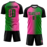 Sublimation Gradient Fashion Jersey Pink-Black Custom Soccer Grass Green Uniform