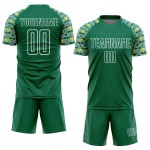 Sublimation Geometric Uniform Soccer Custom White Jersey Green Shape Kelly