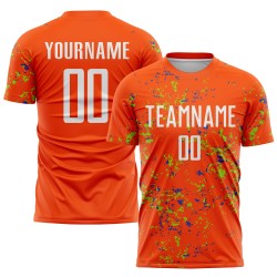 Blue Neon Art Uniform Fragment Abstract Orange Jersey Sublimation Soccer Green-Thunder Custom
