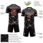 Black Jersey Sublimation Uniform Custom Crimson-City Soccer Cream Black Jersey Sublimation Uniform Custom Crimson-City Soccer Cream