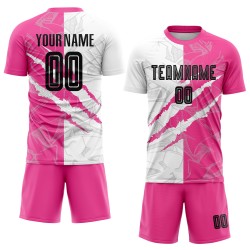 Sublimation Pattern Graffiti Black-Pink Custom Scratch Soccer Uniform Jersey