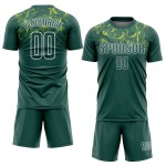 Kelly Green Custom Green-Gold Soccer Kelly Uniform Sublimation Jersey
