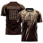 Uniform Jersey Soccer Custom Cream Brown Sublimation Uniform Jersey Soccer Custom Cream Brown Sublimation
