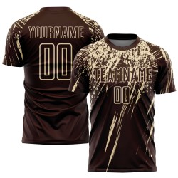 Uniform Jersey Soccer Custom Cream Brown Sublimation