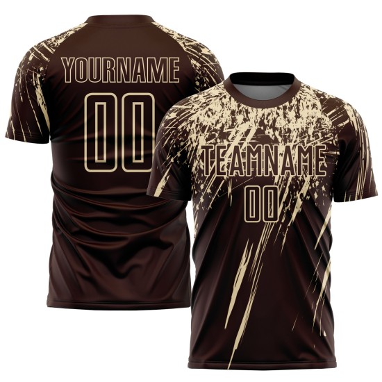 Uniform Jersey Soccer Custom Cream Brown Sublimation Uniform Jersey Soccer Custom Cream Brown Sublimation
