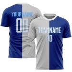 Royal Uniform Split Custom Sublimation Fashion Soccer Jersey White-Gray