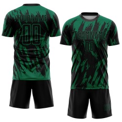Soccer Sublimation Uniform Green Kelly Jersey Custom Black