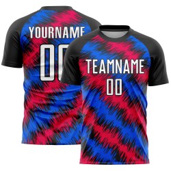 Custom Soccer Black Red-Royal Sublimation Uniform Jersey