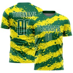 Light Green Kelly Jersey Soccer Splash Sublimation Custom Uniform Yellow-White