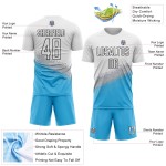 Blue-Black Sky Geometric Custom Gray Jersey Sublimation Uniform Gradient White Shape Soccer