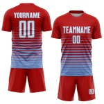 Pinstripe Red Custom Uniform Sublimation Jersey Fade Fashion Blue Soccer White-Light Pinstripe Red Custom Uniform Sublimation Jersey Fade Fashion Blue Soccer White-Light