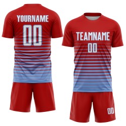 Pinstripe Red Custom Uniform Sublimation Jersey Fade Fashion Blue Soccer White-Light