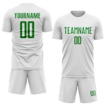 Grass Green Sublimation Jersey Soccer Custom White Uniform
