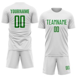 Grass Green Sublimation Jersey Soccer Custom White Uniform
