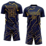 Jersey Sublimation Yellow Lightning Uniform Navy Soccer Custom Jersey Sublimation Yellow Lightning Uniform Navy Soccer Custom