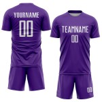 Uniform Custom Soccer White Purple Jersey Sublimation