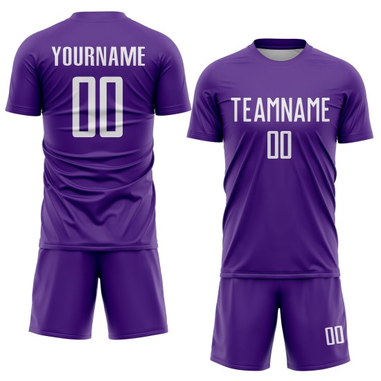 Uniform Custom Soccer White Purple Jersey Sublimation