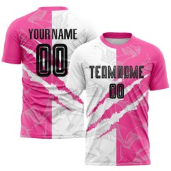 Sublimation Pattern Graffiti Black-Pink Custom Scratch Soccer Uniform Jersey