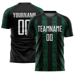 Sublimation Shape Uniform Abstract Jersey Soccer Black Green Custom White-Kelly
