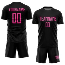 Jersey Pink Black Soccer Custom Sublimation Uniform