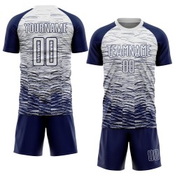 Jersey Navy White Soccer Sublimation Uniform Custom