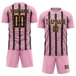 Uniform Stripe Soccer Light Sublimation Custom Jersey Gold Line Pink Black-Old