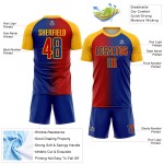 Fashion Soccer Sublimation Uniform Royal Red-Gold Custom Gradient Jersey