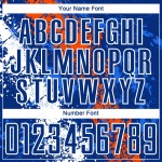 Royal Sublimation Jersey Custom Art Dripping Splatter Orange-White Soccer Uniform Royal Sublimation Jersey Custom Art Dripping Splatter Orange-White Soccer Uniform